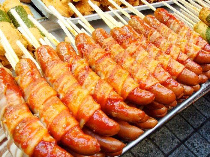 Seoul Bacon-Wrapped Sausages
