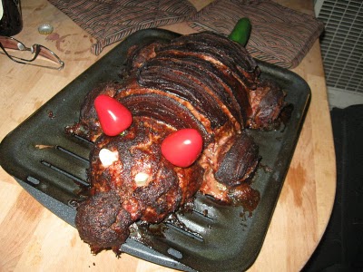 Bacon-wrapped pork breast