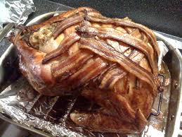 Thanksgiving bacon-wrapped Turkey