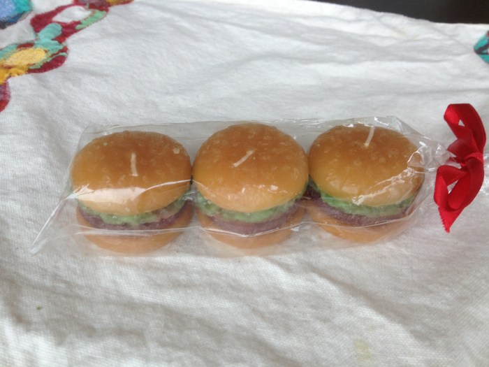 cheeseburger candles