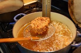 cooking fried chicken