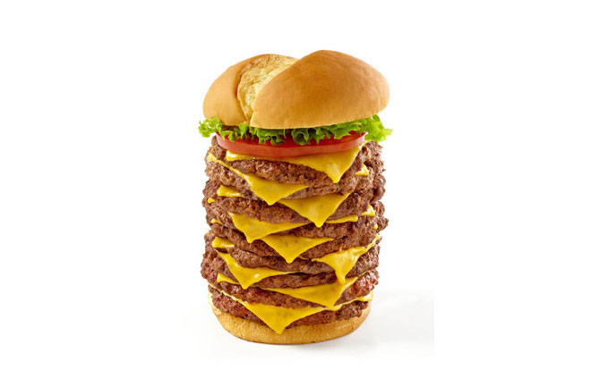 nine patty cheeseburger