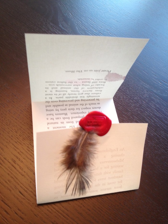 Next restaurant The Hunt menu