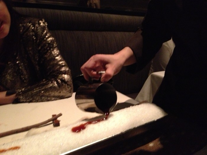 Next restaurant dessert poured on ice