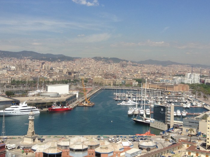 Barcelona overview from waterfront