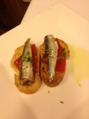 Cal Pep amuse bouche of sardine