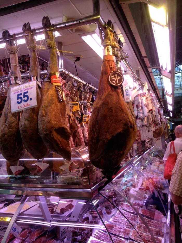 Hanging iberico ham barcelona