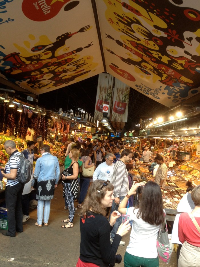 La Boqueria stall crowds