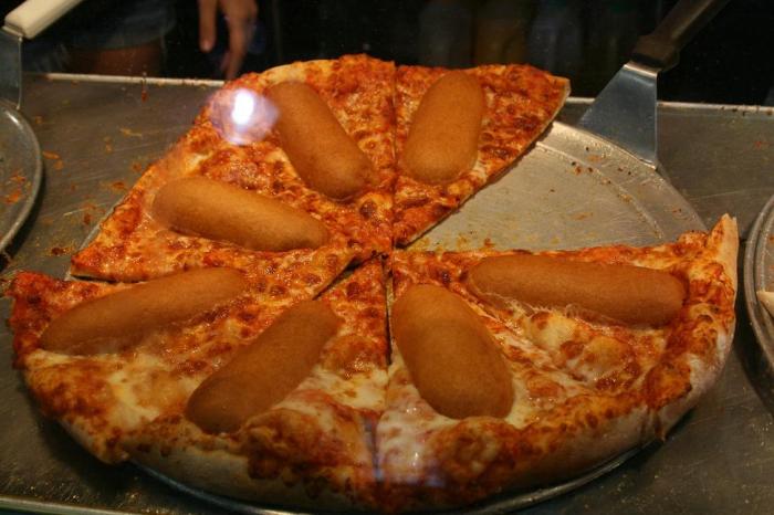Corn Dog Pizza