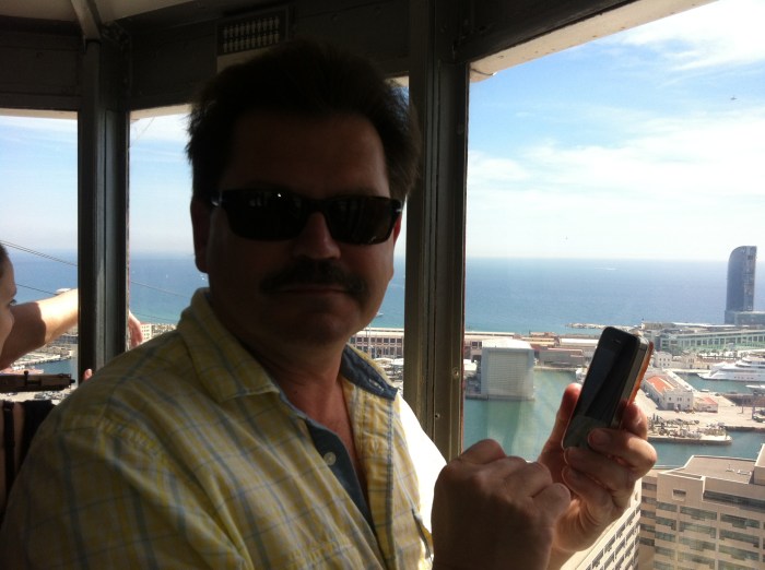 John Rieber on aerial tram