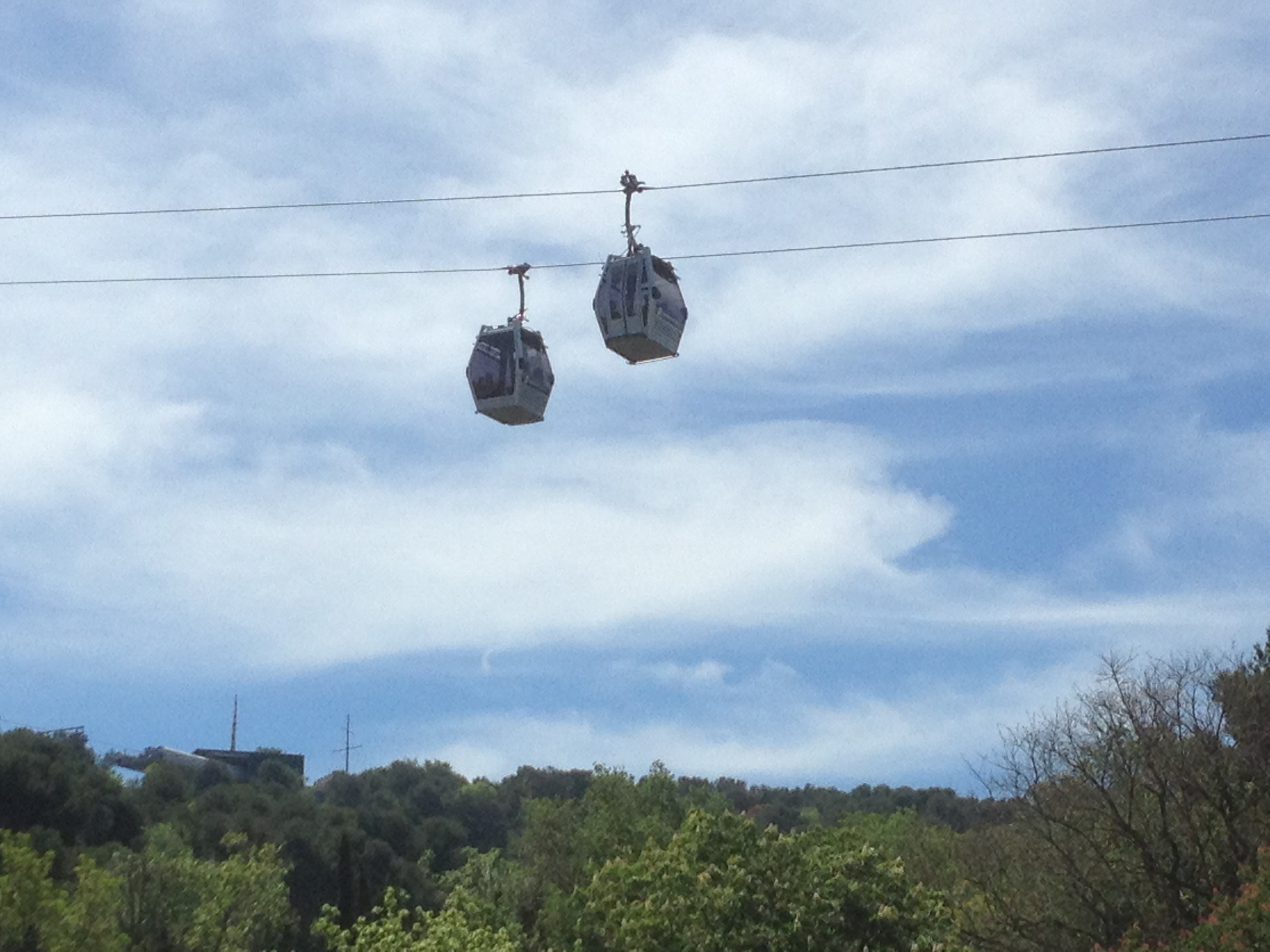 aerial tram in action from ground