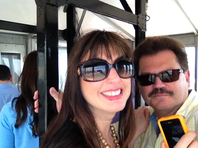 John Rieber Alex Duda on aerial tram