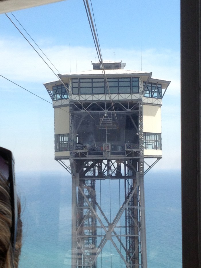 Aerial tram tower approaches