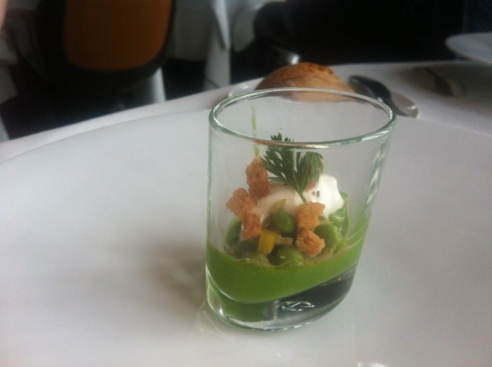 Jules Verne amuse bouche pea dish