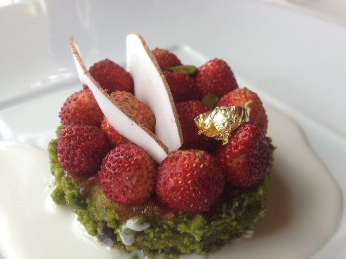 Jules Verne gold flake dessert