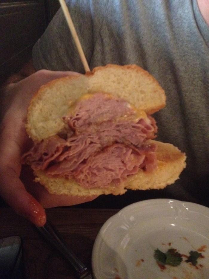 Au Cheval Fried Bologna Sandwich