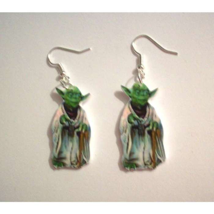 star wars earrings yoda