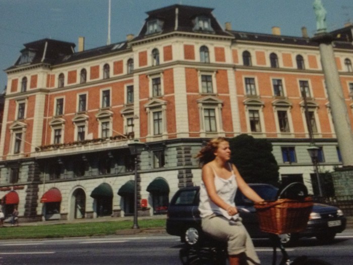 Copenhagen blonde on a bike