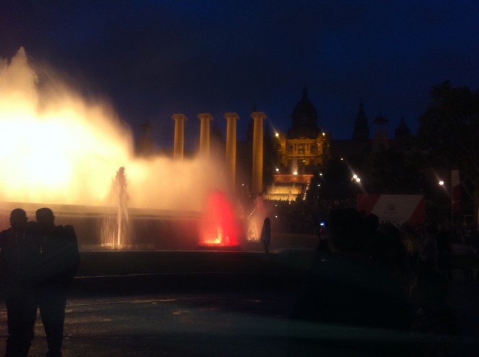 Barcelona night time fountain