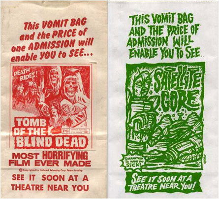 horror movie vomit bags