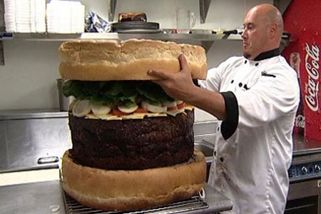 large cheeseburger