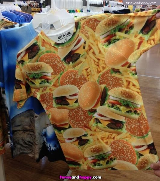 Beautiful hamburger shirt | www.funnyandhappy.com