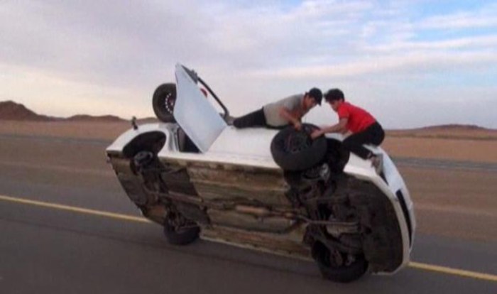 sidewalk skiing stunts