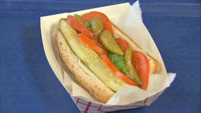 traditional Chicago hot dog