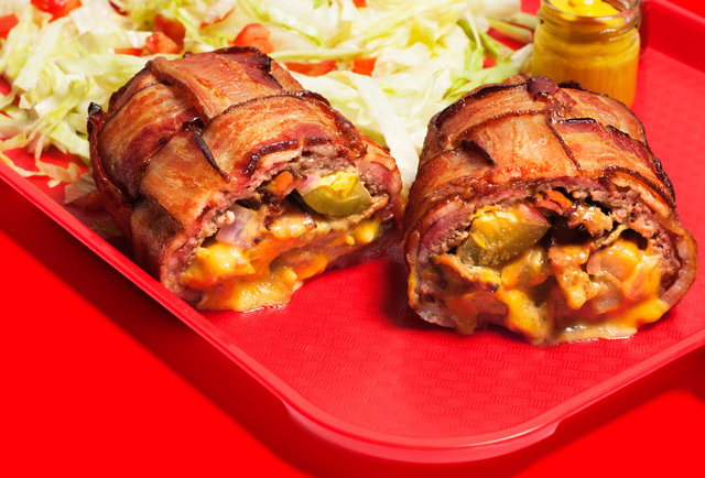bacon-weave-cheeseburger-burrito recipe