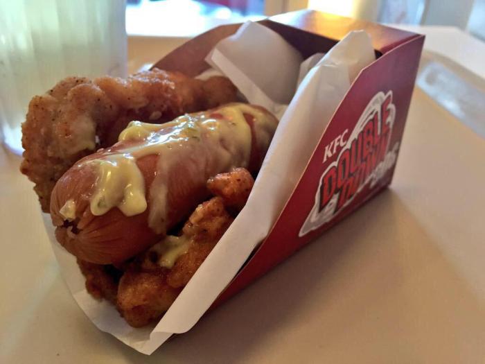 double down kfc hot dog