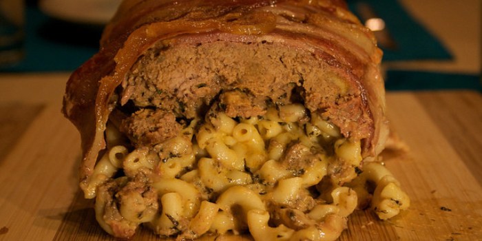 bacon wrapped mac and cheese meatloaf