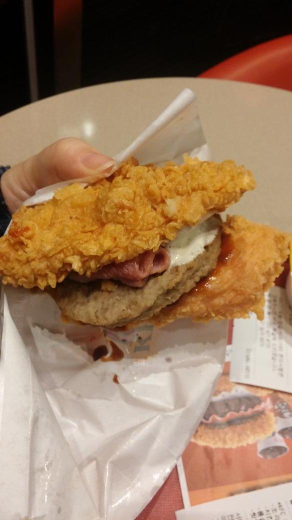 KFC double down burger