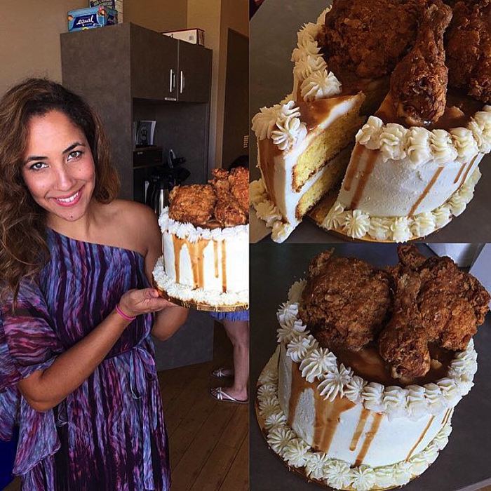 Fried Chicken Cornbread cake