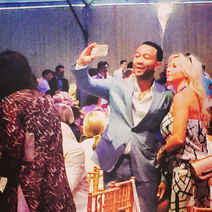 Singer John Legend selfies