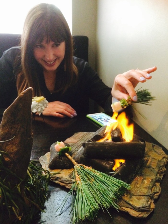 Alinea fish dish on fire