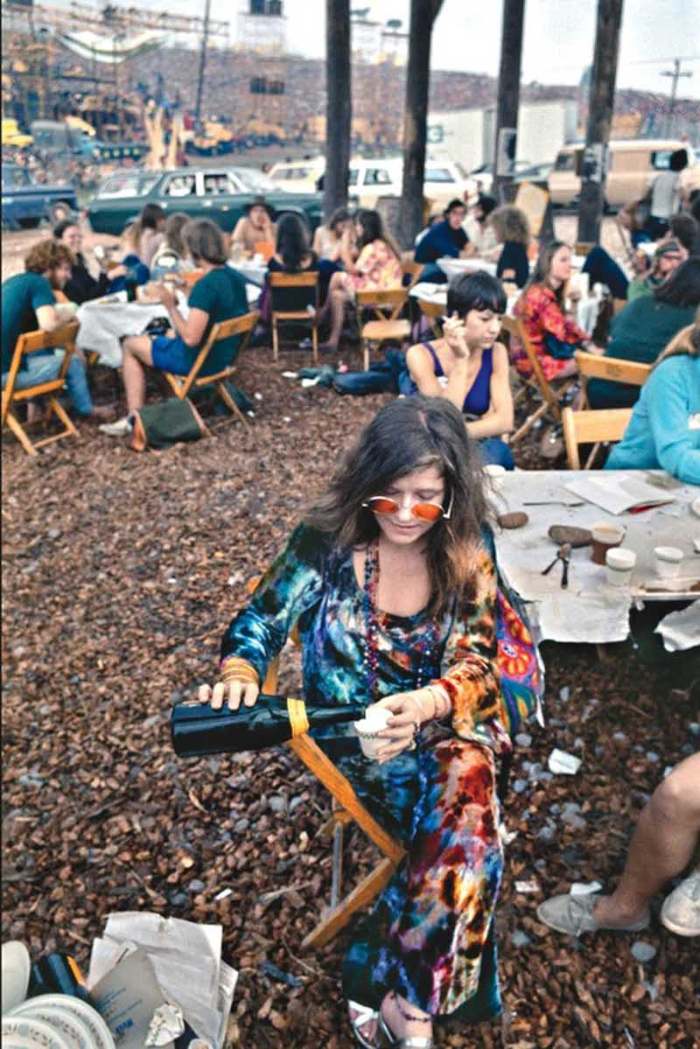 Janis Joplin Woodstock drinking