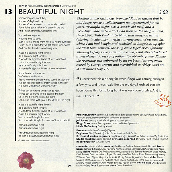 Paul McCartney Beautiful Night