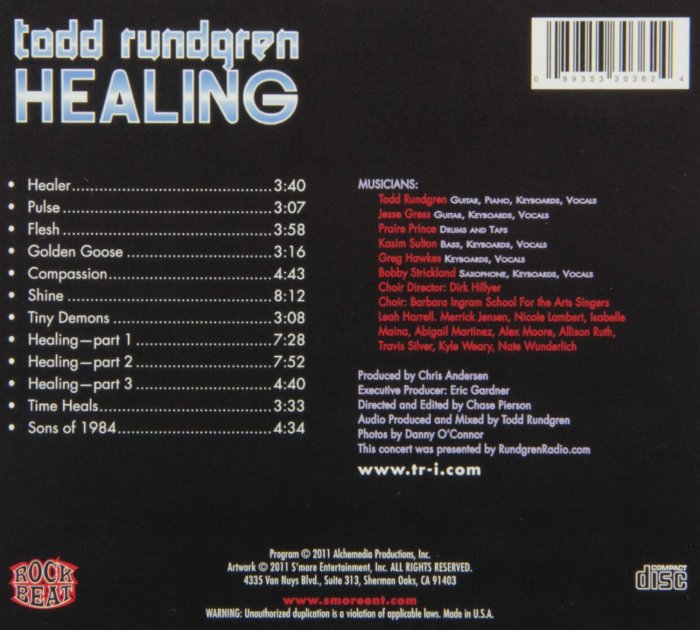 Live Healing album Todd Rundgren