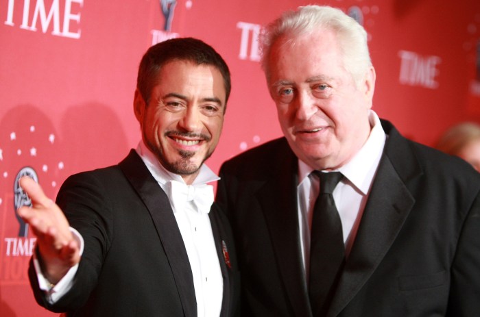NEW YORK - MAY 08:  Actor Robert Downey Jr. and father Robert Downey Sr. arrive at TIME's 100 Most Influential People Gala at Frederick P. Rose Hall on May 08, 2008 in New York City.  (Photo by Stephen Lovekin/Getty Images)