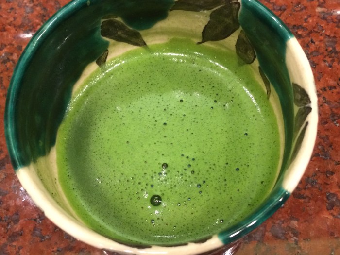 Special green tea ceremony ritual