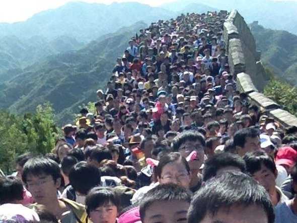 great wall of china crowds