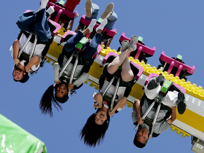 stranded upside down roller coaster