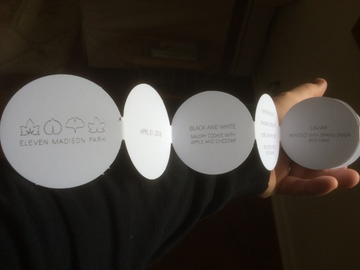 11 Madison Park menu circles