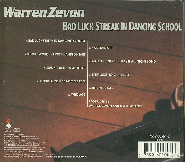 Warren Zevon Albums
