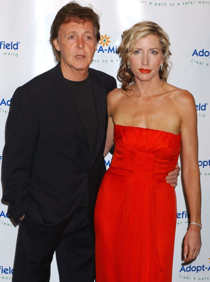 Paul McCartney and Heather Mills at the Century Plaza Hotel in Century City, California (Photo by Gregg DeGuire/WireImage)