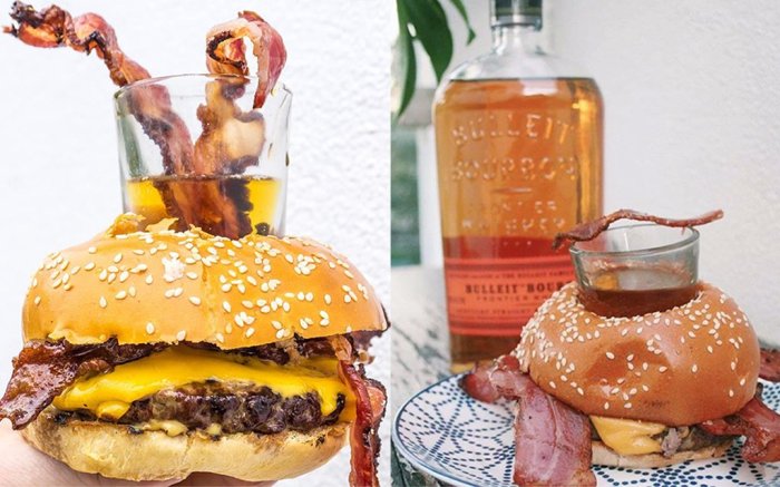 most unique burgers bagel with bourbon