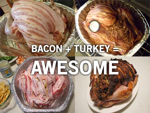 thanksgiving turkey wrapped in bacon
