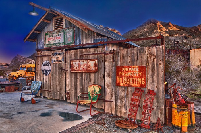 Wooden Shack Of Americana - Eldorado Canyon Techatticup Mine - Nelson NV - HDR
