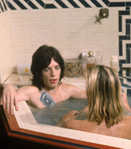 mick jagger in a bathtub