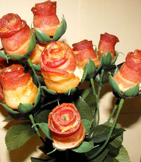 bacon rose bouquet